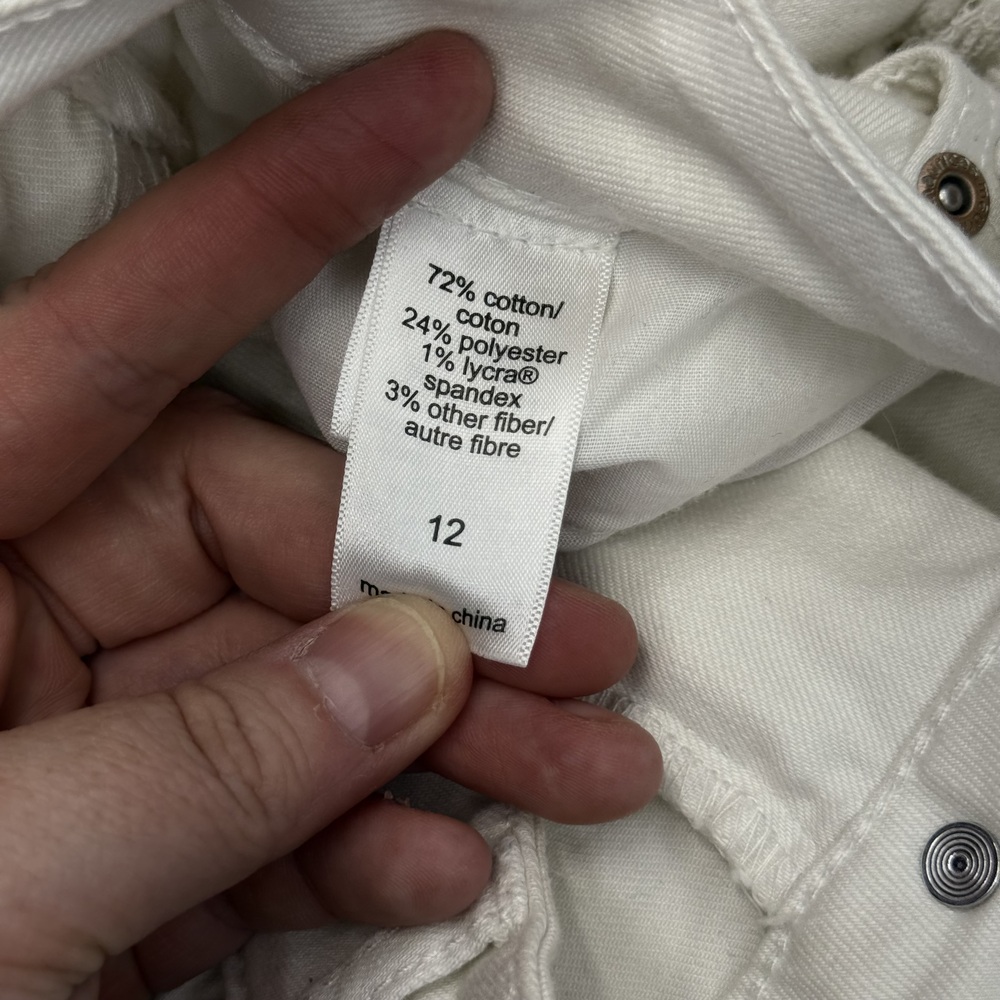 Maurices High Rise Skinny Jeans Womens Size 12 White Distressed - Picture 3 of 9